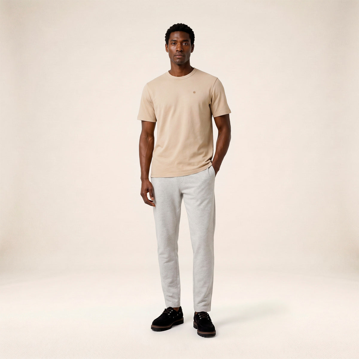 Jogging 100% coton French Rib gris chiné Paolo