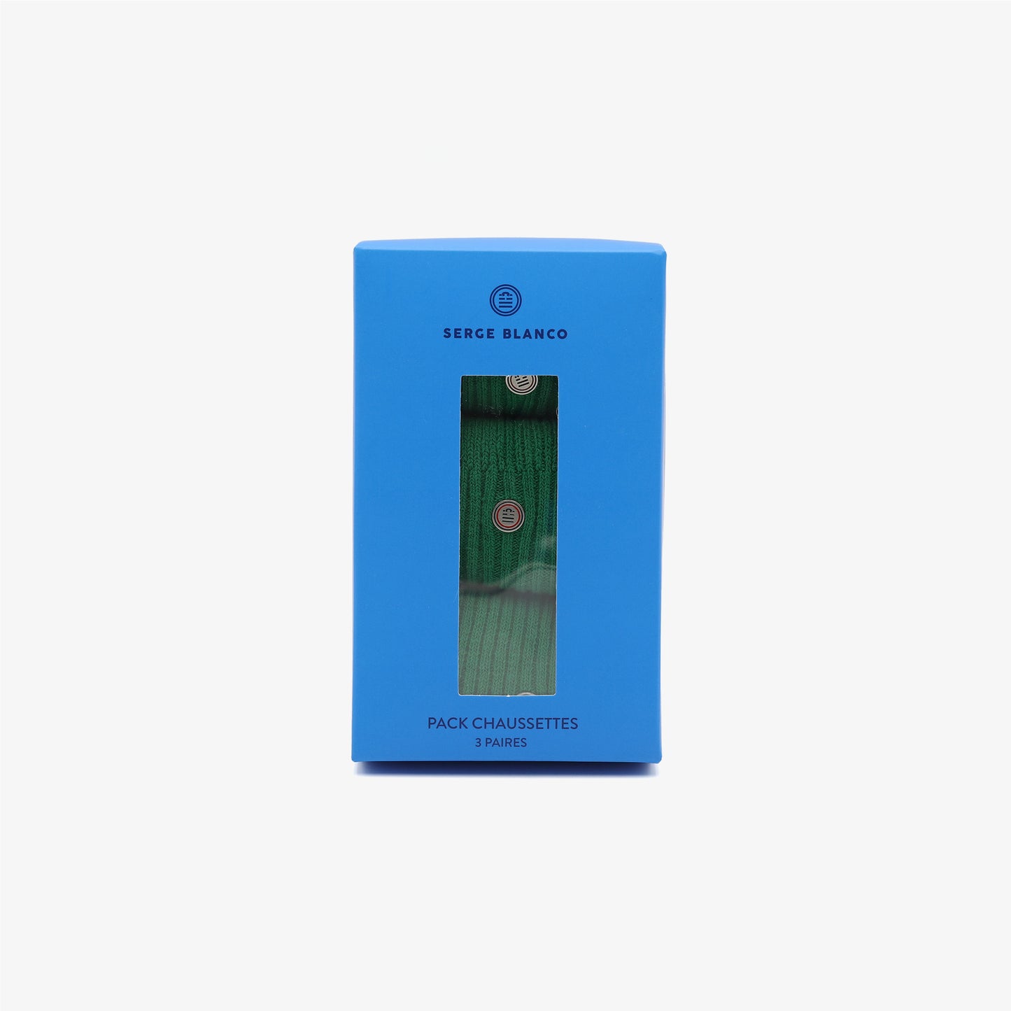 Pack 3 paires de chaussettes longues unies vert mint SERGE BLANCO