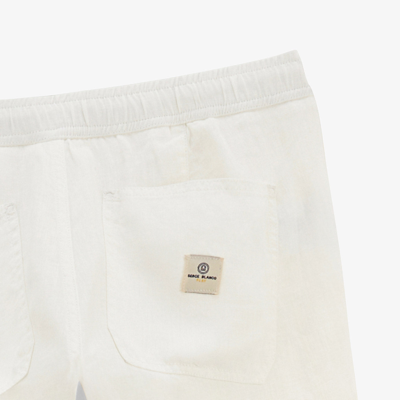 Pantalon 743 En Lin Taille Elastiquée Blanc Latte Homme SERGE BLANCO