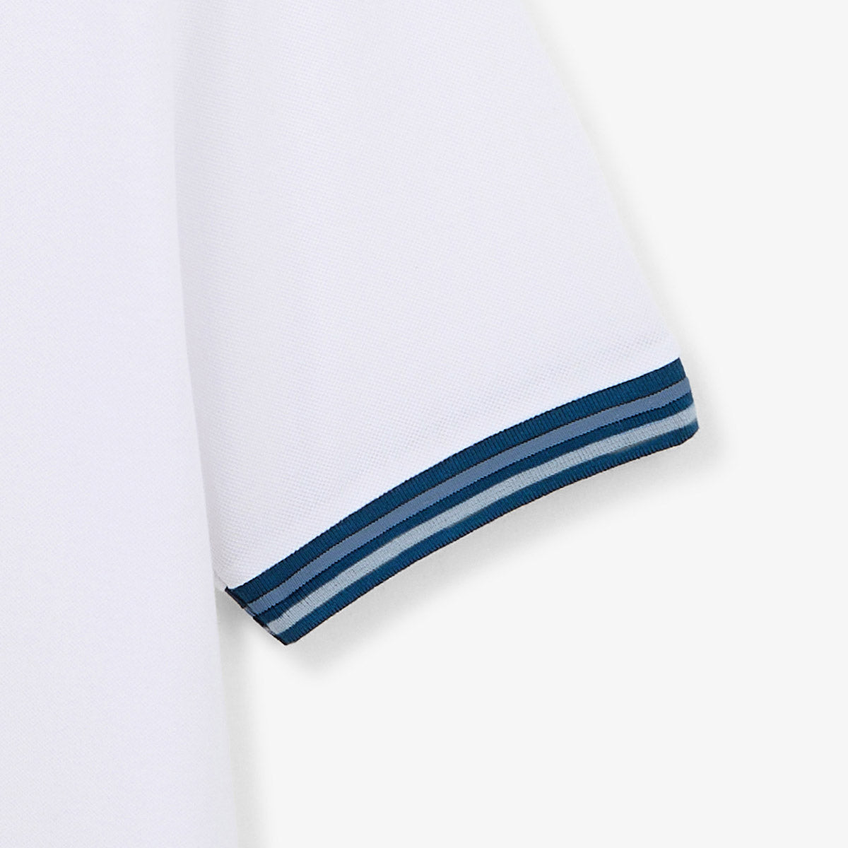 Polo de manga corta de algodón de punto piqué en blanco óptico con detalles bicolores HOMBRE SERGE BLANCO