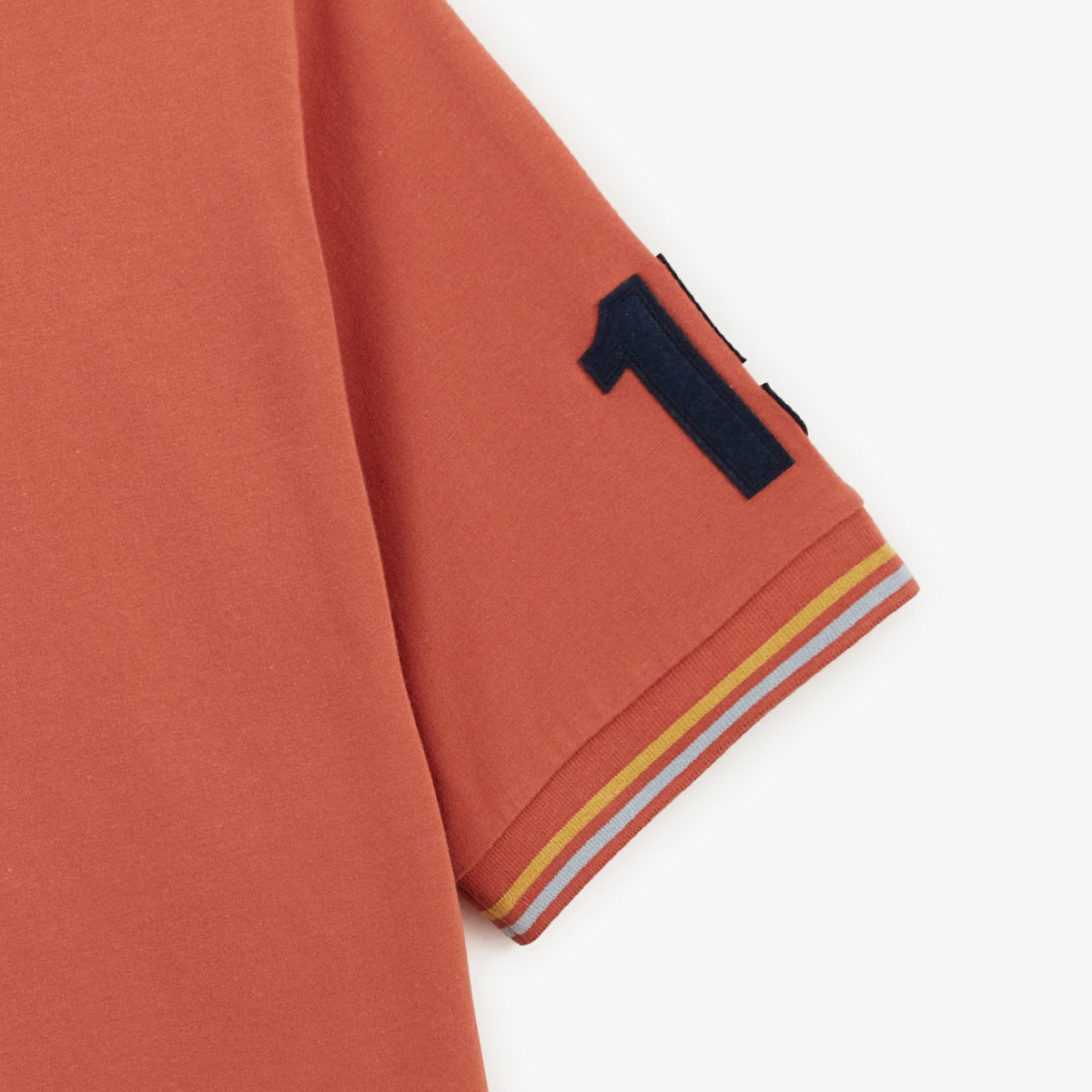 Short-sleeved polo shirt in rust orange 15% cotton jersey MEN'S SERGE BLANCO