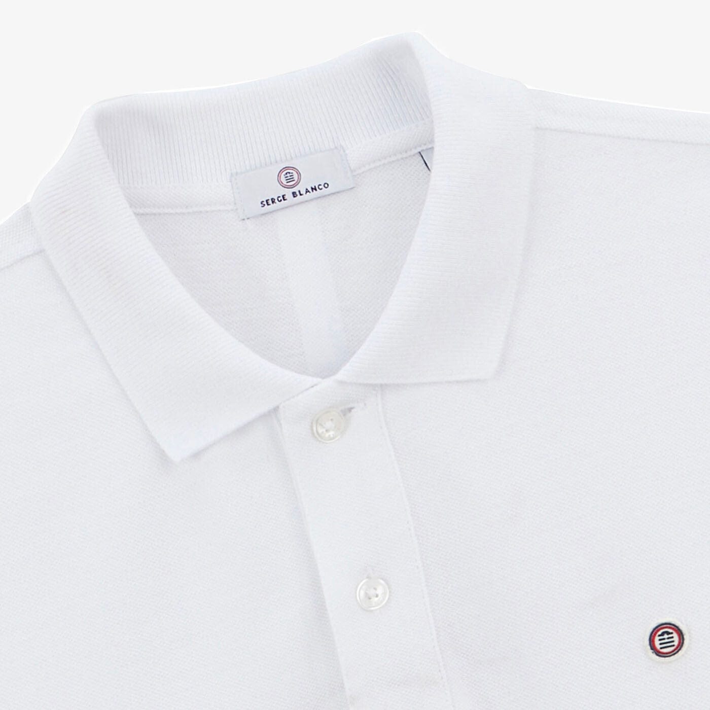 Polo de manga corta Lucas de piqué de algodón blanco corte amplio para hombre SERGE BLANCO
