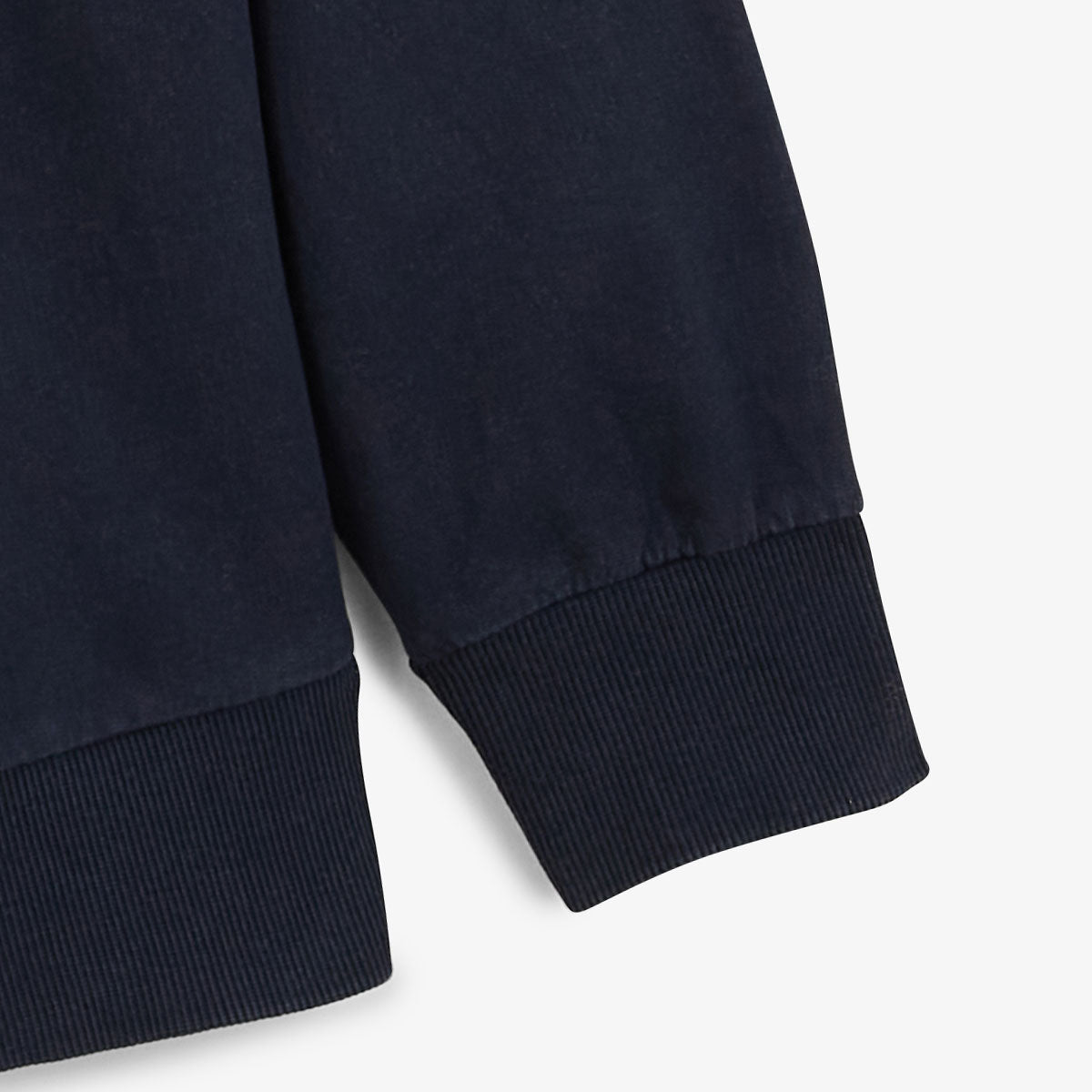 Men's Navy Blue Cotton Round Neck Sweatshirt with Old Dye Finish by SERGE BLANCO