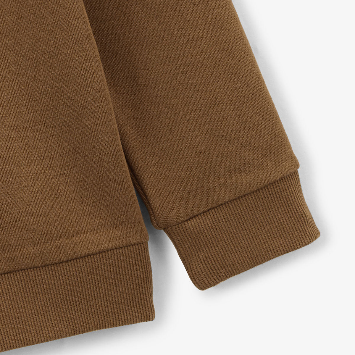 Sweat garçon col rond en coton molleton marron noisette SERGE BLANCO