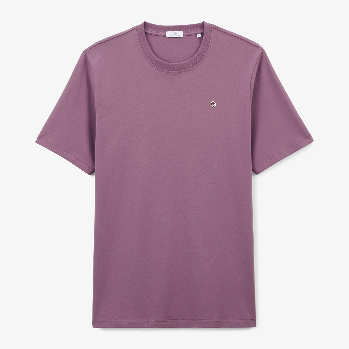 T-shirt manches courtes col rond en coton violet pourpre Théo