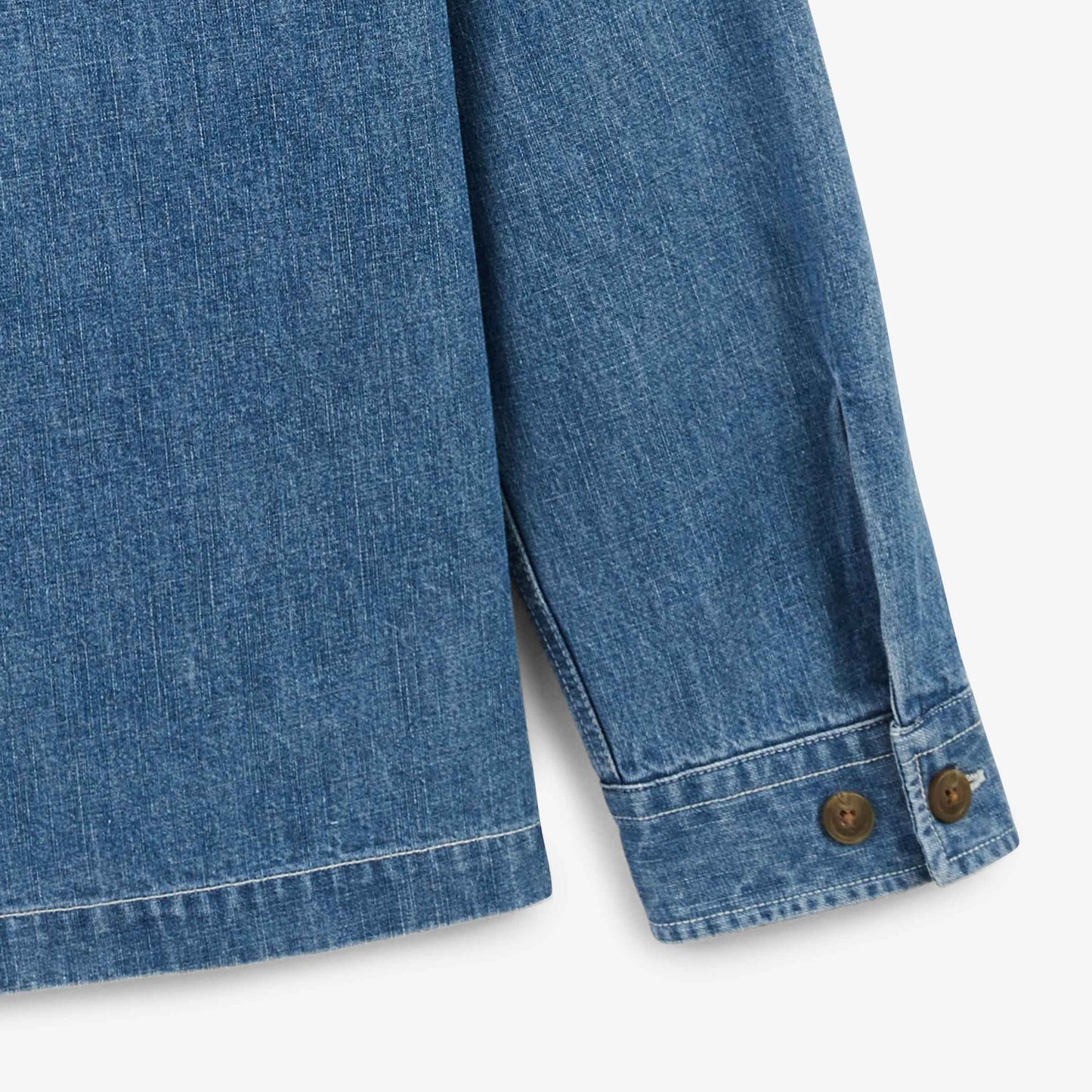 Veste chemise zippee en coton bleu denim HOMME SERGE BLANCO