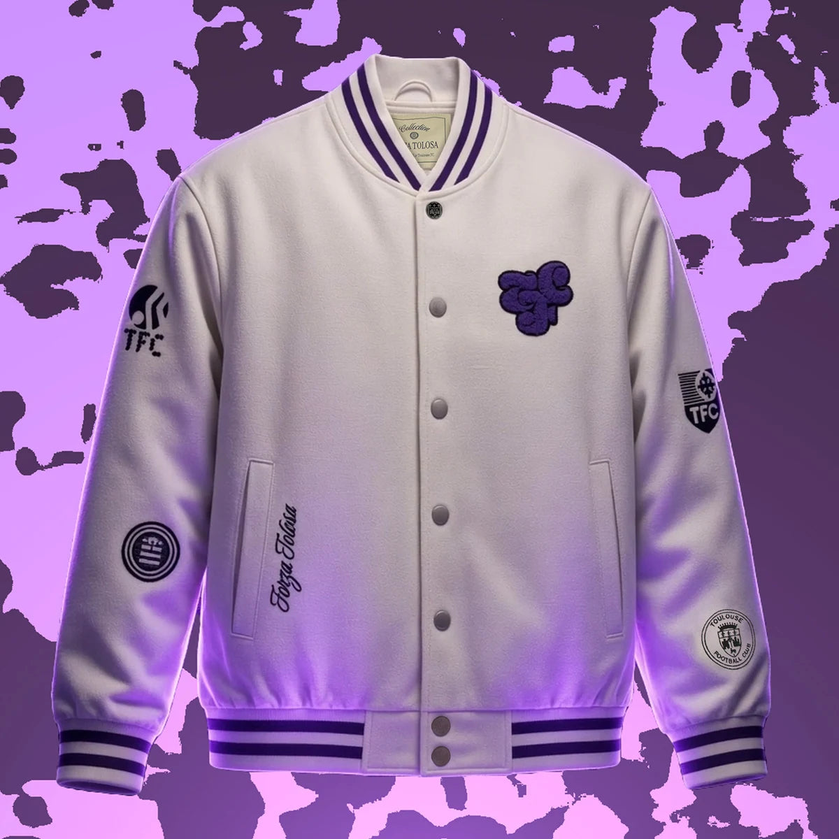 Le Teddy FORZA TOLOSA en laine et ses écussons du Toulouse Football Club