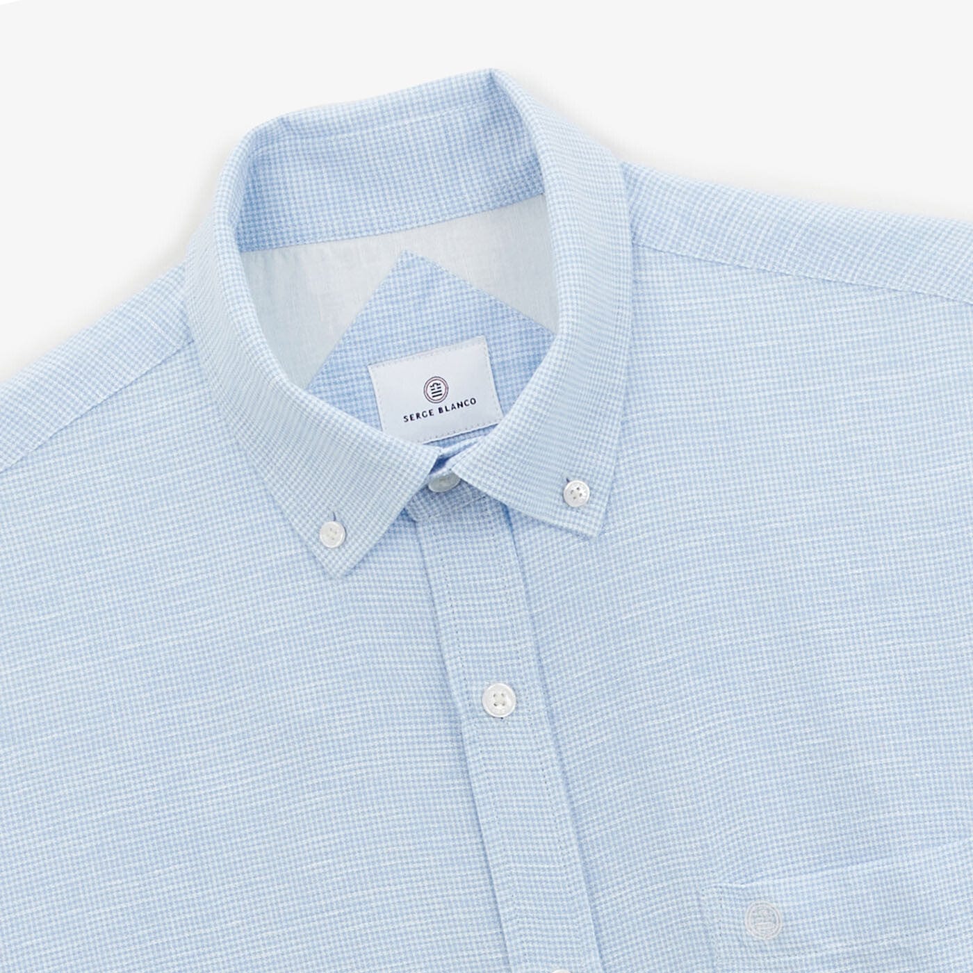 Regular-Fit-Hemd in Himmelblau aus Leinen und Baumwolle