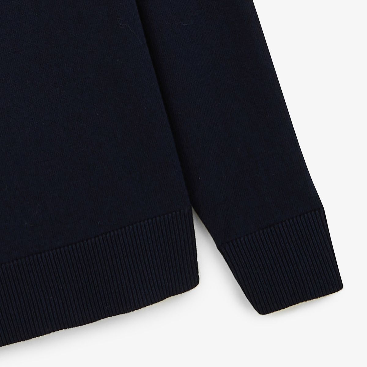 Pullover mit V-Ausschnitt aus Baumwolle und Wolle in Dunkelblau Milane Serge Blanco