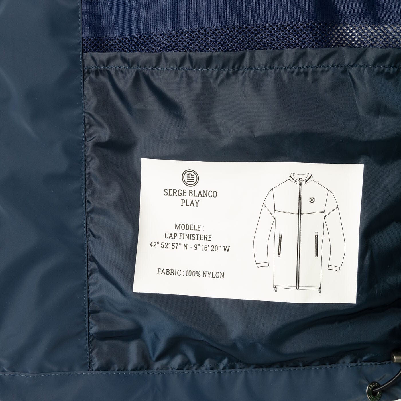 PLAY navy blue long windbreaker jacket