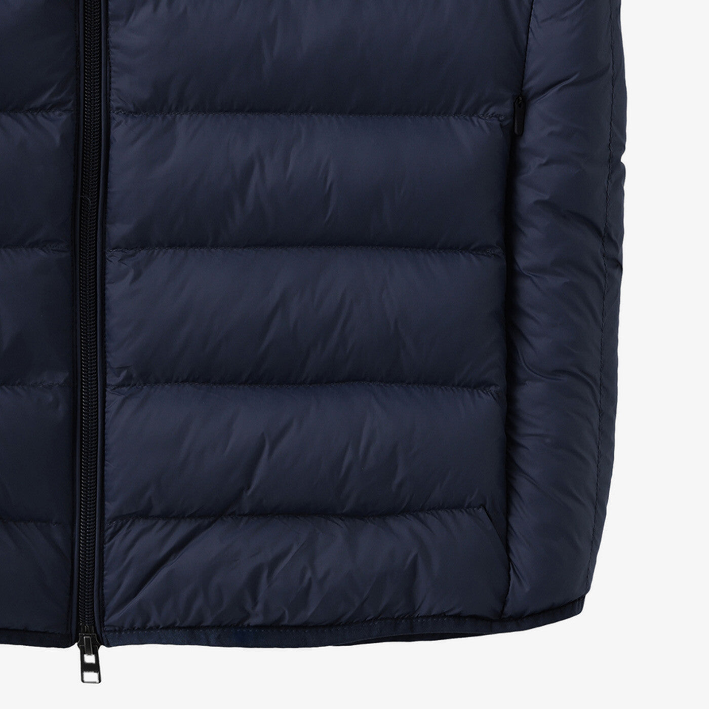 Navy blue sleeveless Piumino down jacket