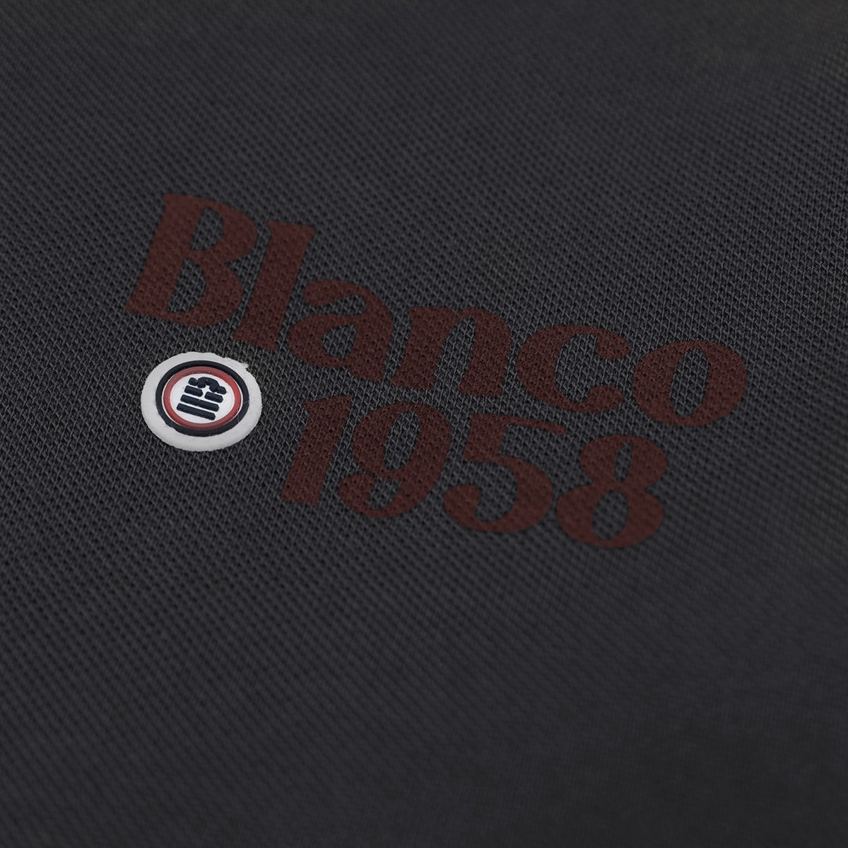 Blanco 1958 men's anthracite plain cotton piqué long-sleeved polo shirt, serge blanco