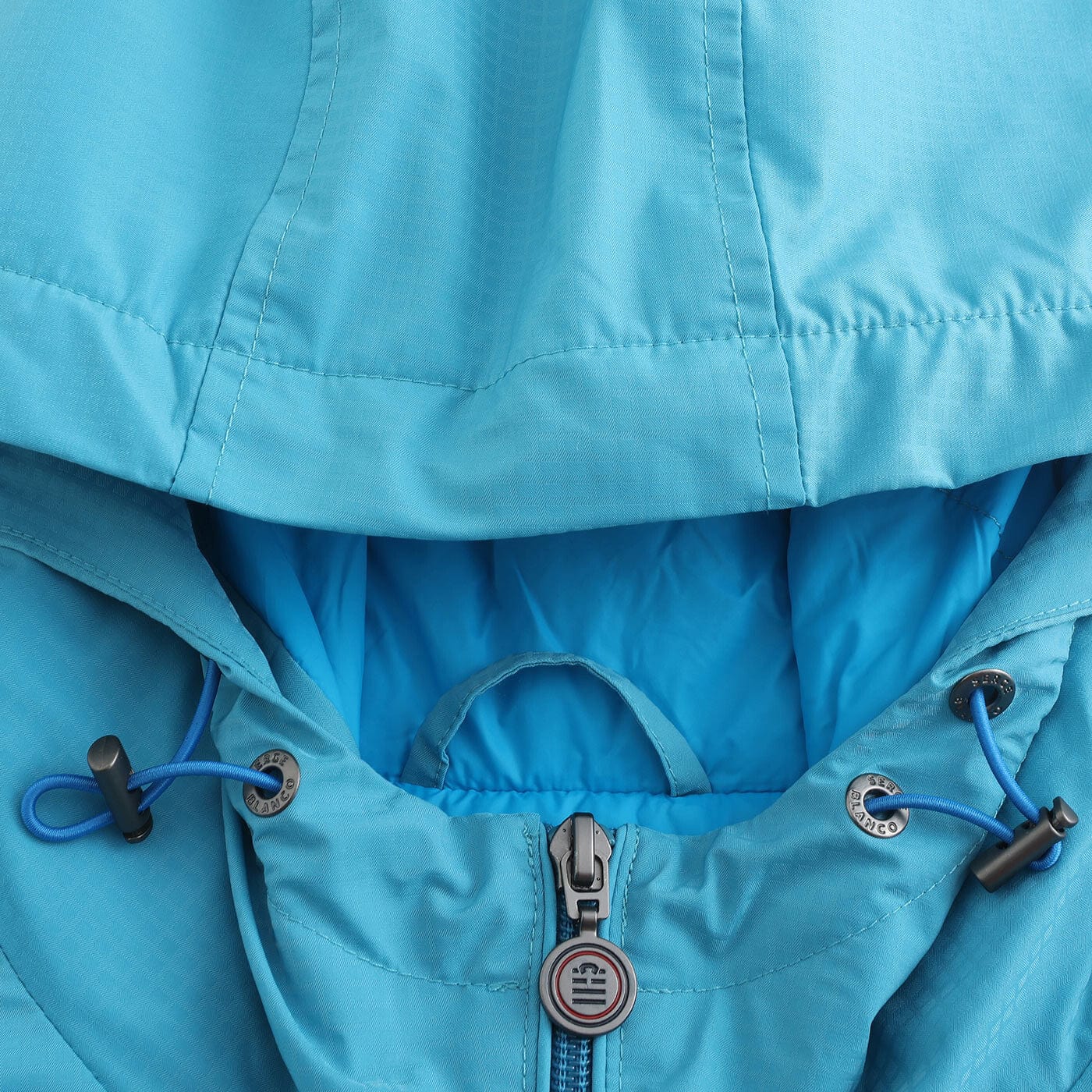 Doron turquoise water-repellent jacket for men in blanco serge