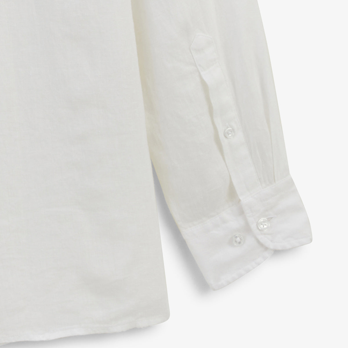 Plain white long-sleeved linen shirt for men by SERGE BLANCO