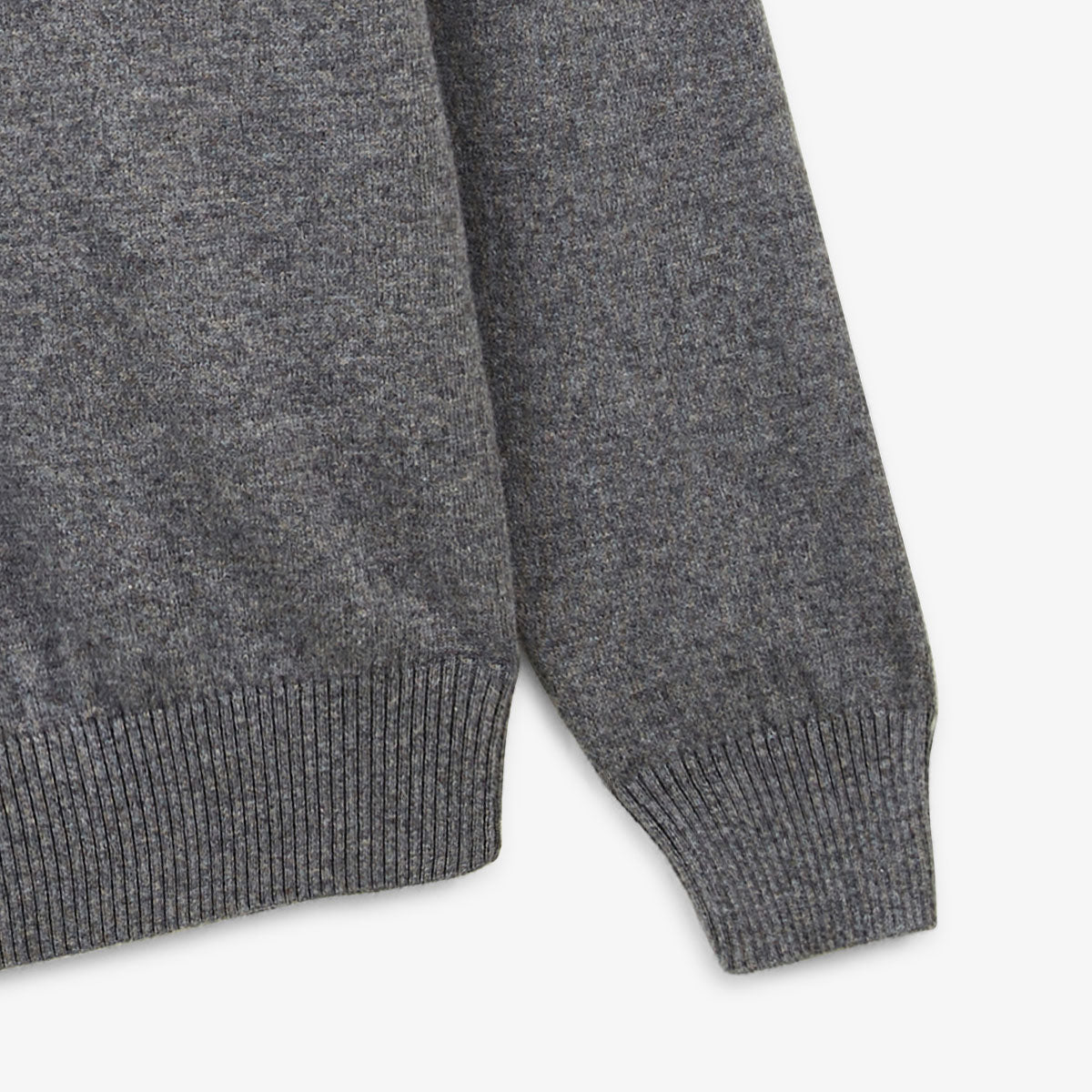 Mathis Men's Contrasting Double Collar Sweater in Heather Gray Cotton and Wool SERGE BLANCO