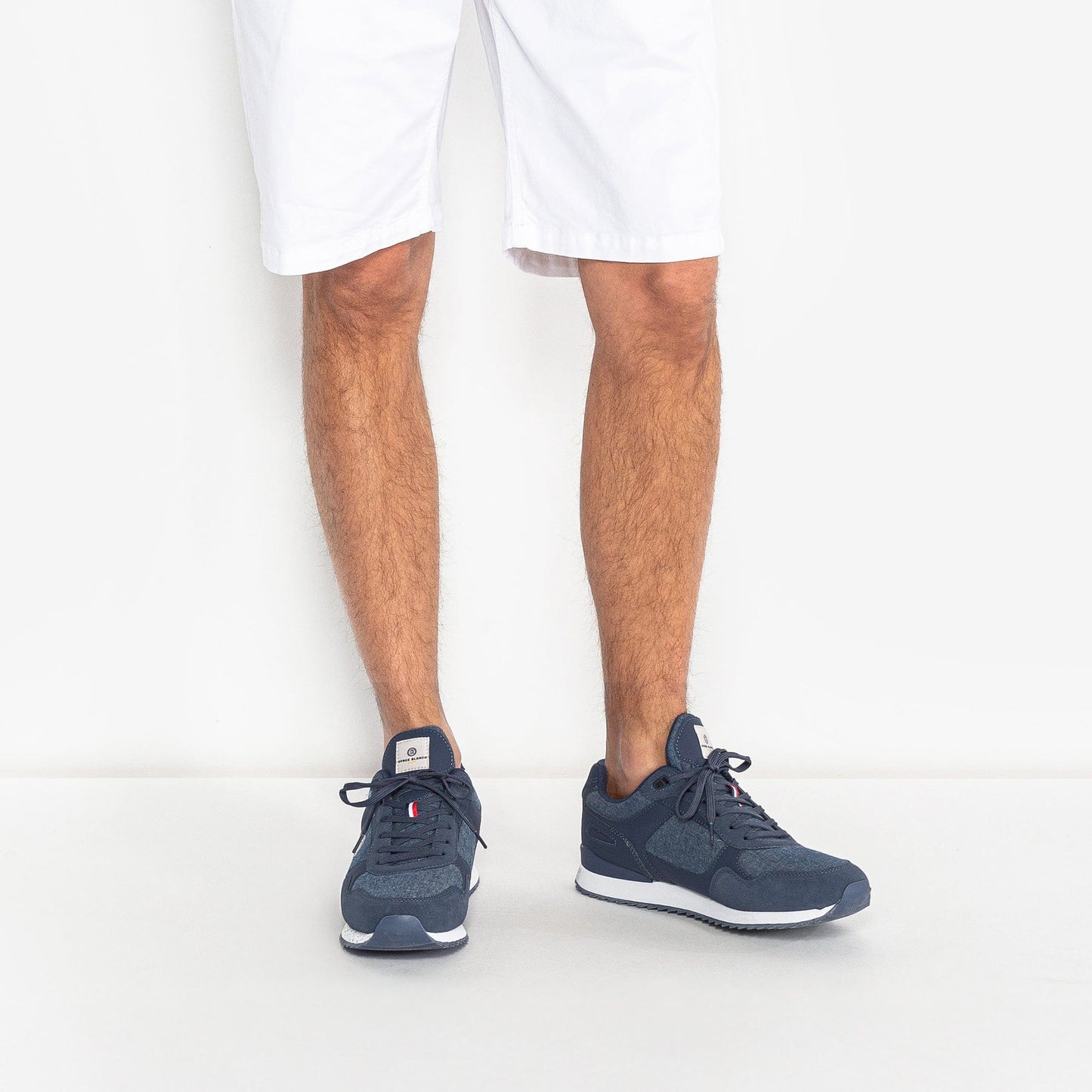 SERGE BLANCO Men's Chamonix Vintage Navy Blue Sneakers