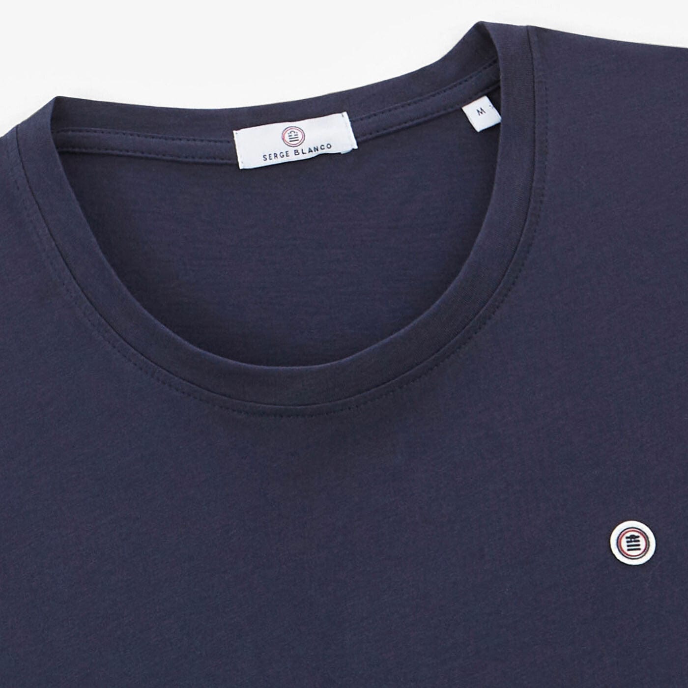 SERGE BLANCO Men's Dark Blue Round Neck Cotton T-Shirt