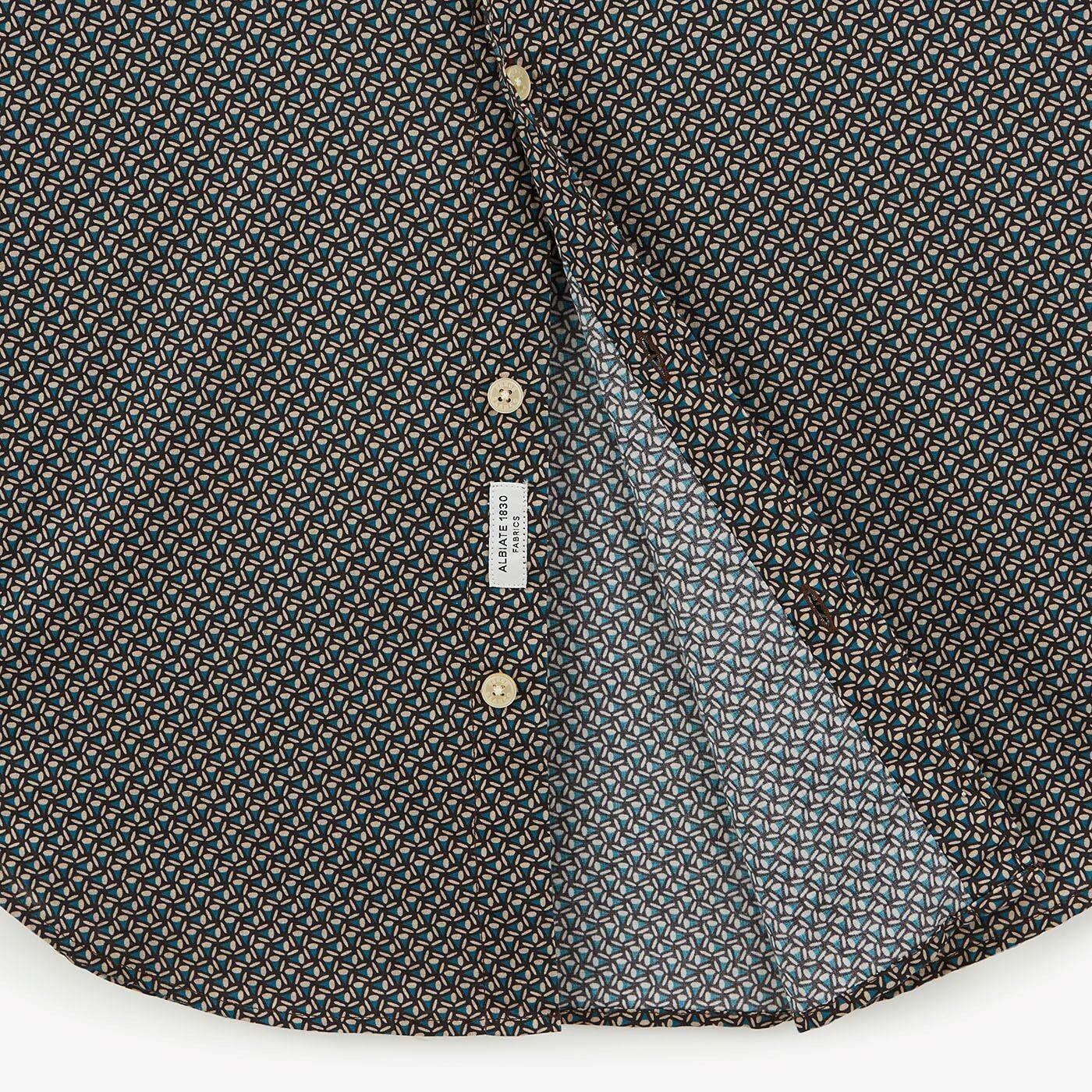 Camisa amatista de manga larga en tejido de fantasía