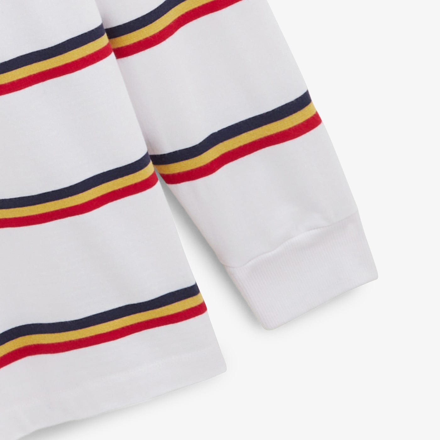 Camiseta de rugby de manga larga Landen blanca a rayas de algodón para hombre serge blanco