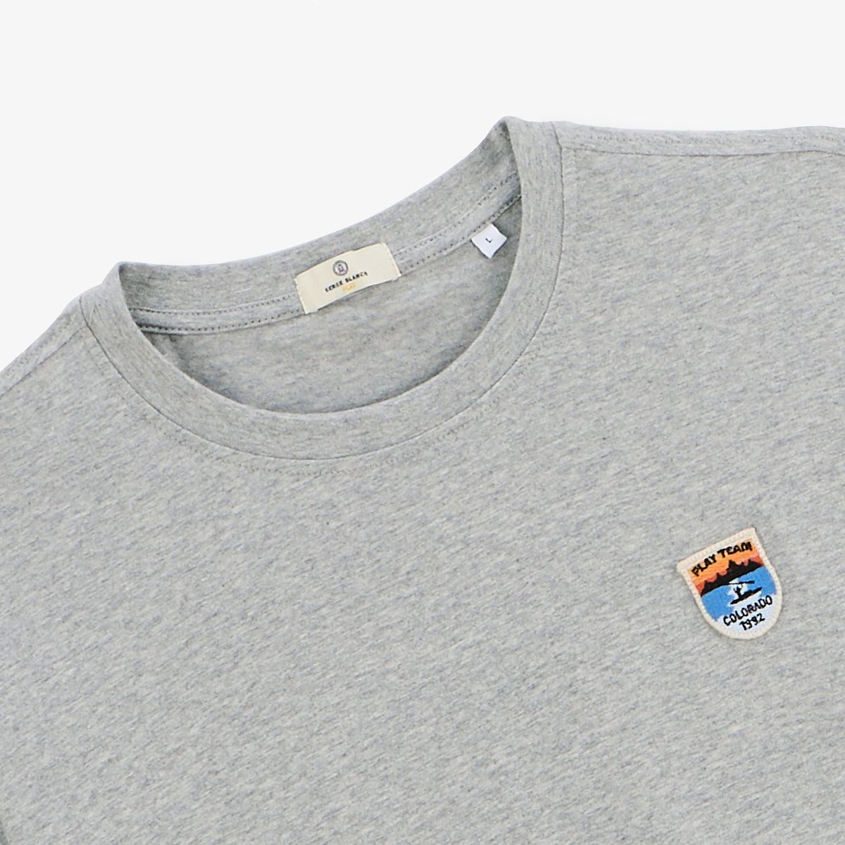 Camiseta de manga corta de algodón gris jaspeado Tancrede Play