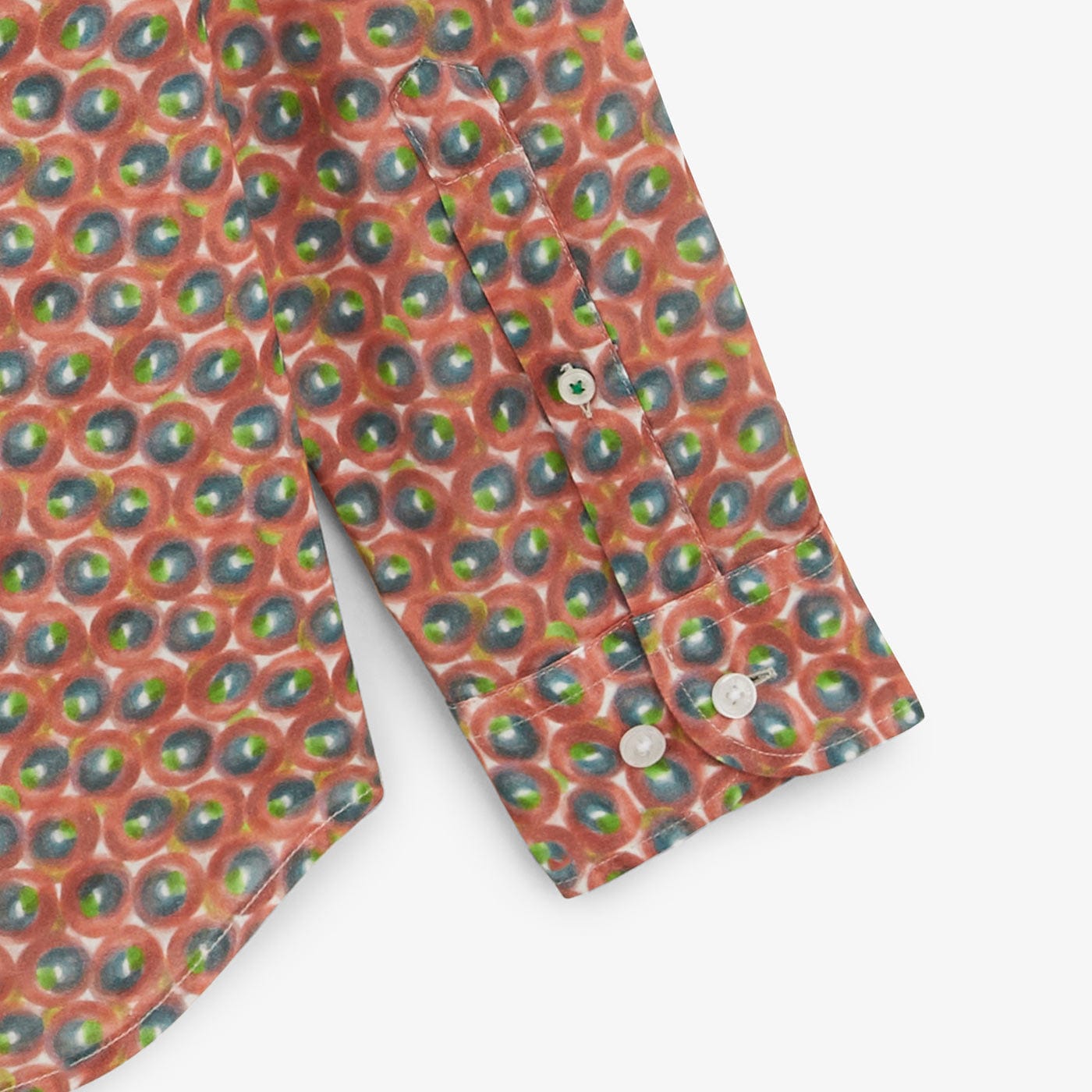 Camisa Charles de manga larga en algodón coral con motivos circulares para hombre SERGE BLANCO