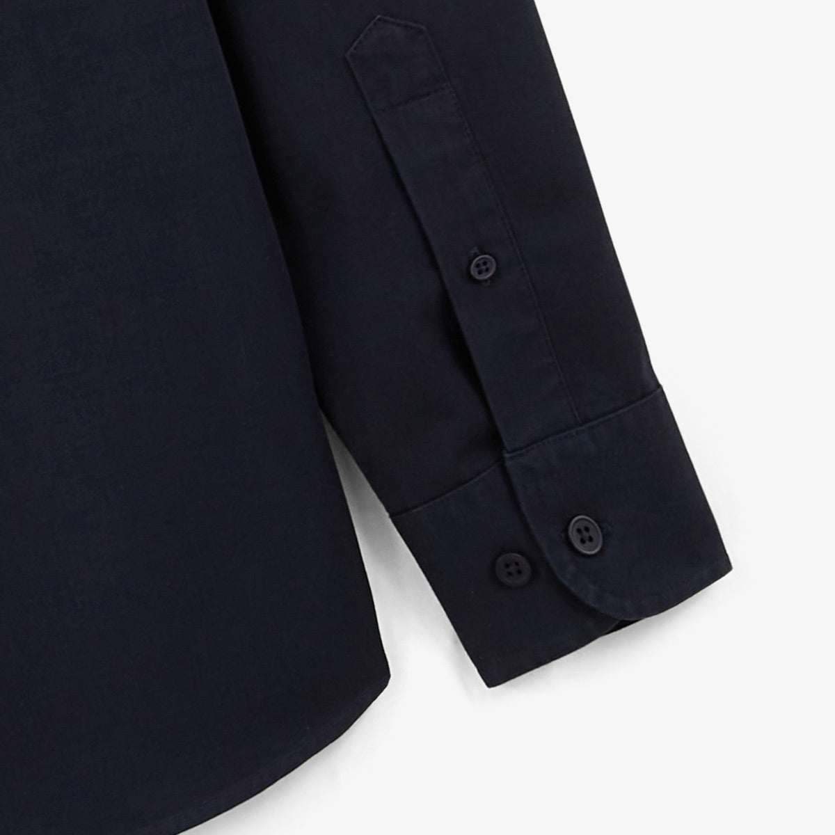 Camisa de manga larga de algodón liso azul marino oscuro Charles Hombre SERGE BLANCO