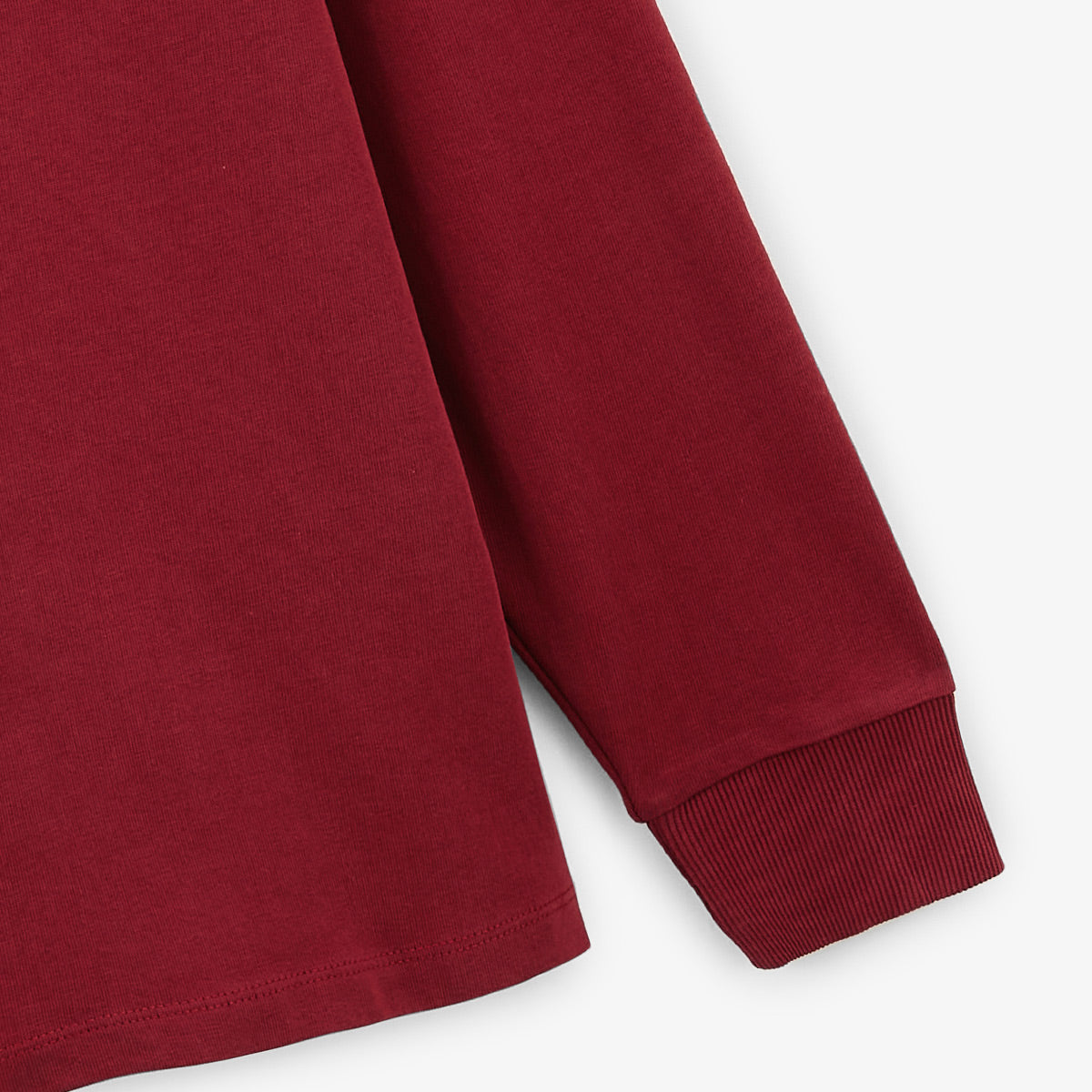 Camiseta de rugby de manga larga de algodón rojo merlot Lio Hombre SERGE BLANCO