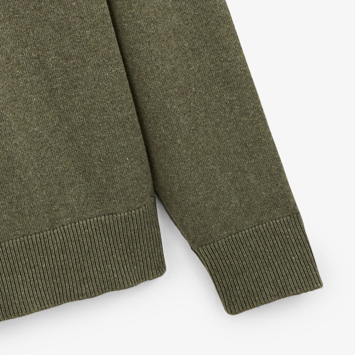 Geansaí simplí muineál criú, cadás den chuid is mó, glas khaki, SERGE BLANCO