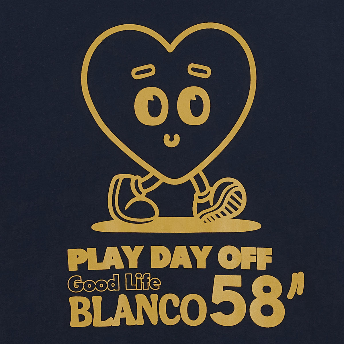 Léine T-léine Cadáis Gheirsí Gorm Cabhlaigh le Muineál Crua agus Prionta Ar Ais ó SERGE BLANCO d'Fhir