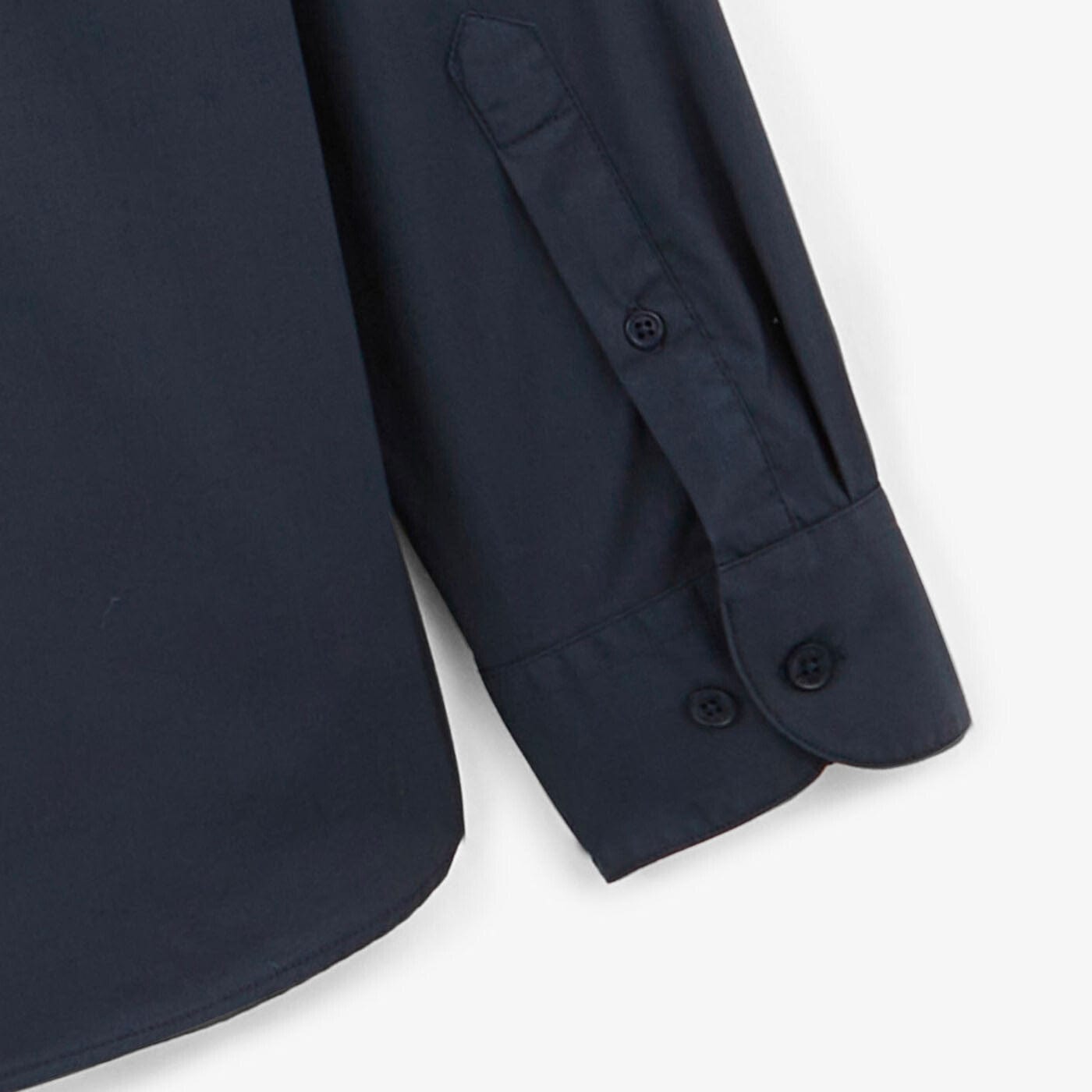 Camicia a maniche lunghe tinta unita blu scuro