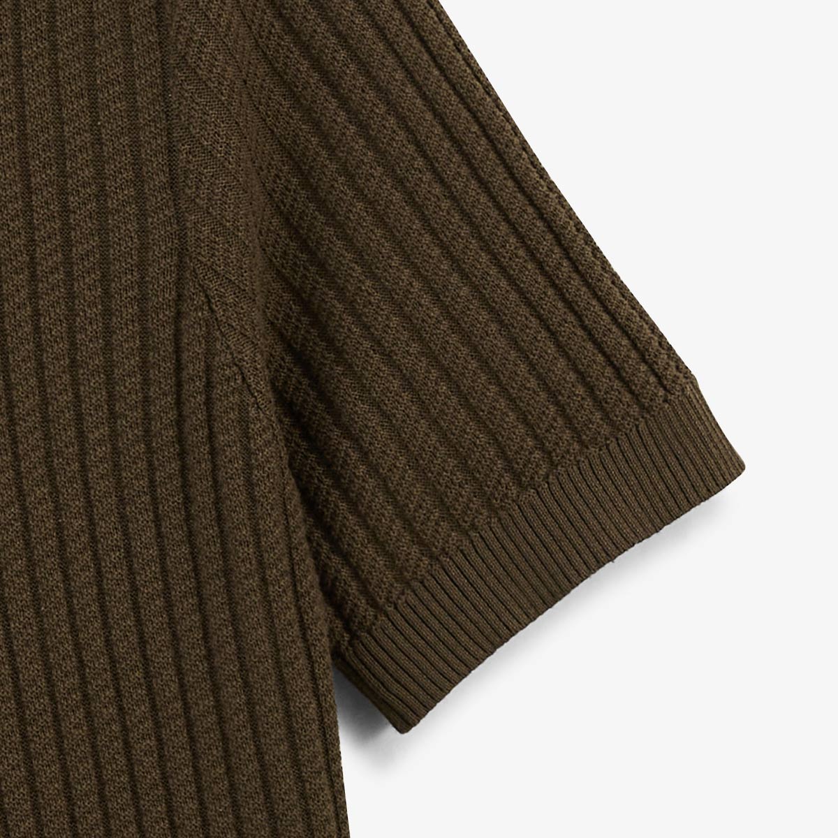 Maglione con collo a polo in cotone e lino verde argilla Milano UOMO SERGE BLANCO