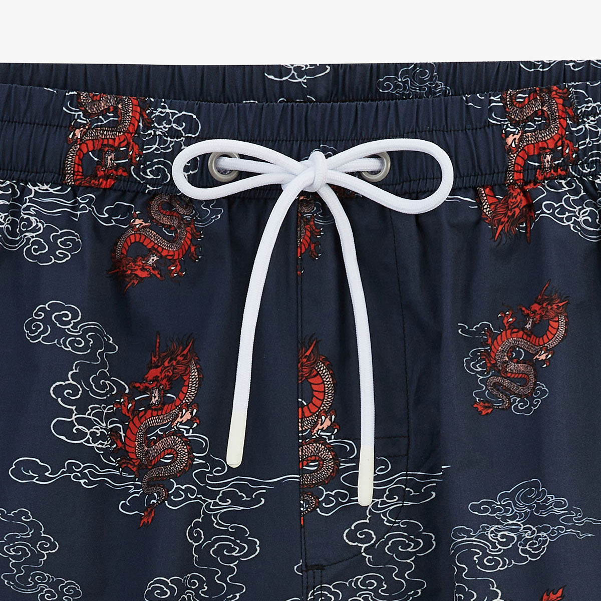 Pantaloncini da bagno con stampa draghi Nestor blu navy UOMO SERGE BLANCO