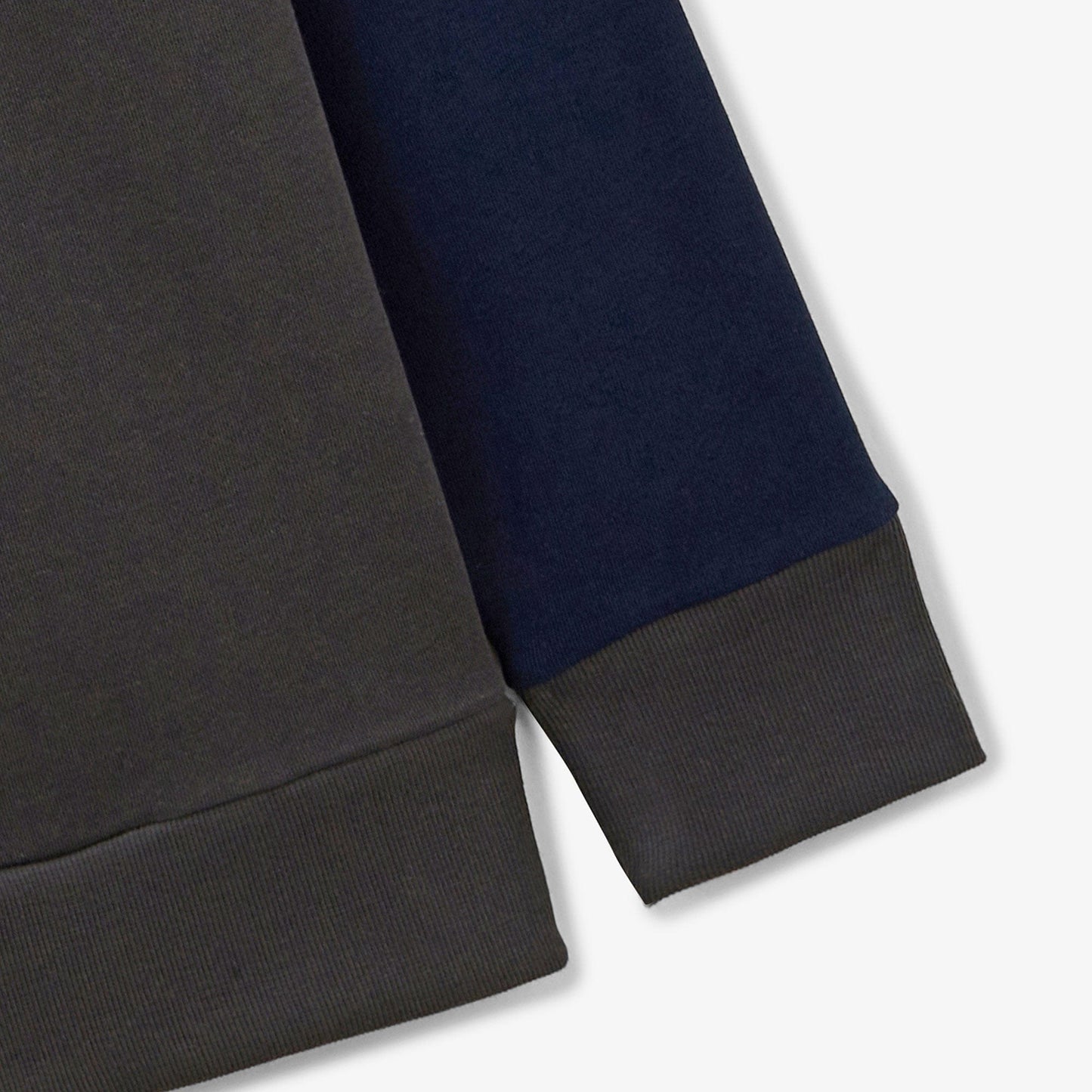 WE LOVE SERGE anthracietgrijze fleece trui met ronde hals van katoen voor heren SERGE BLANCO