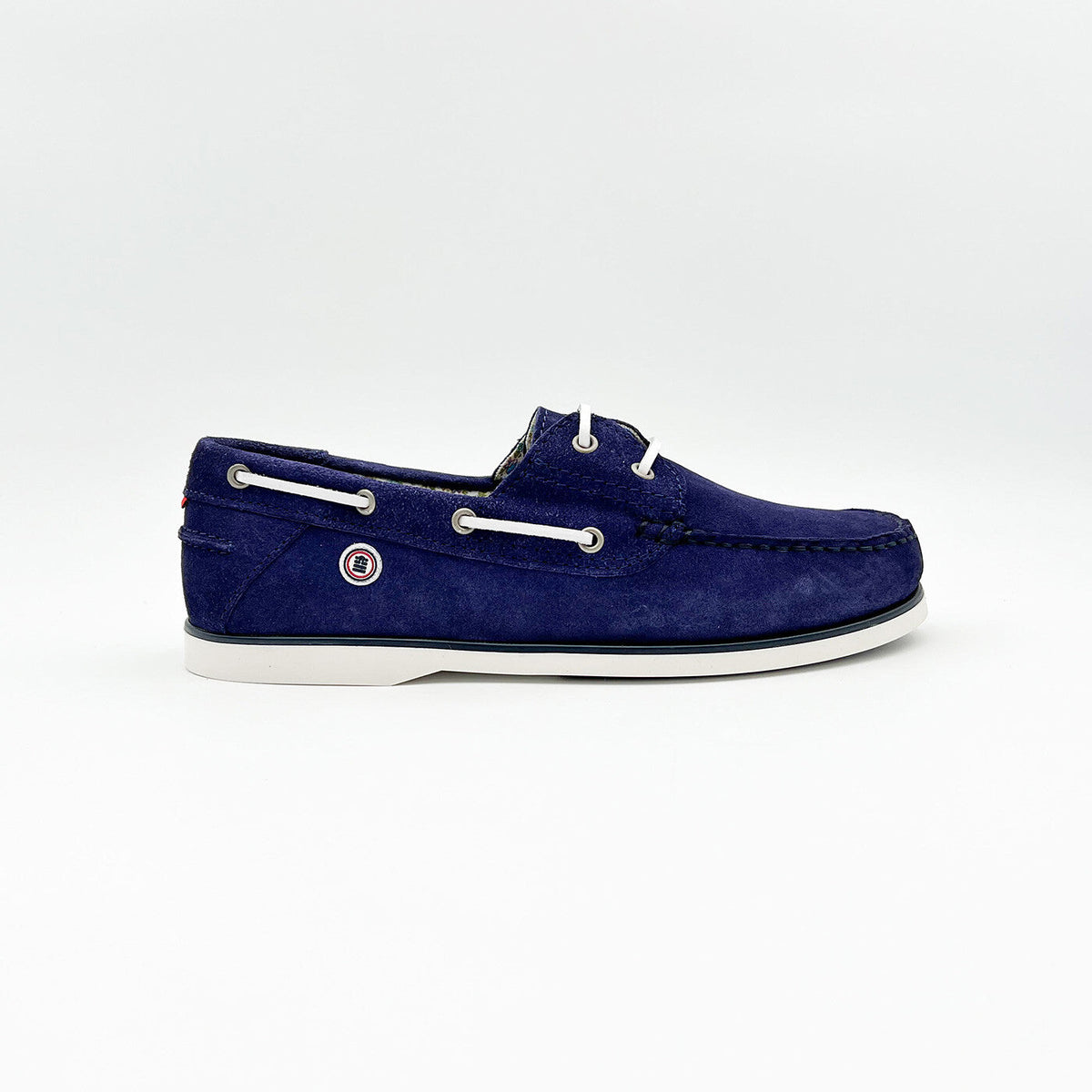 Chaussures bateau en nubuck bleu marine