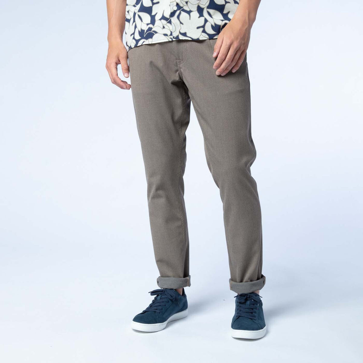 Chino Coupe 725 Motif Micro Pieds De Poule - Tapered Fit