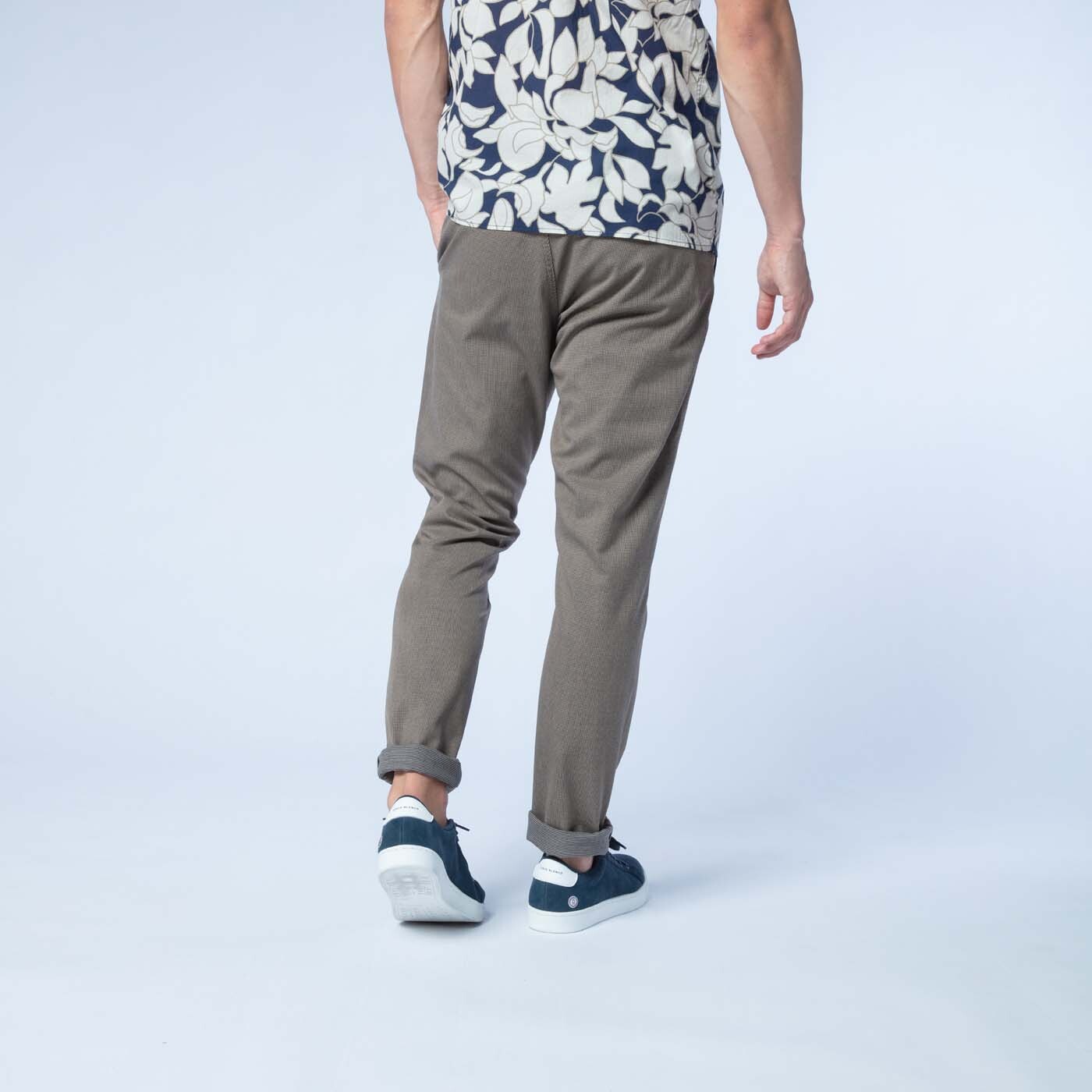 Chino Coupe 725 Motif Micro Pieds De Poule - Tapered Fit