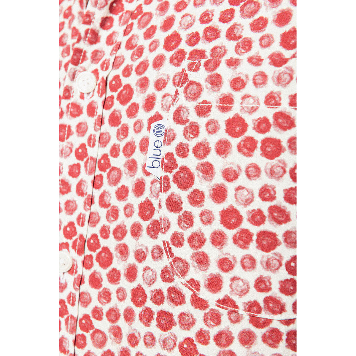 Chemise à manches longues motif pois rouge