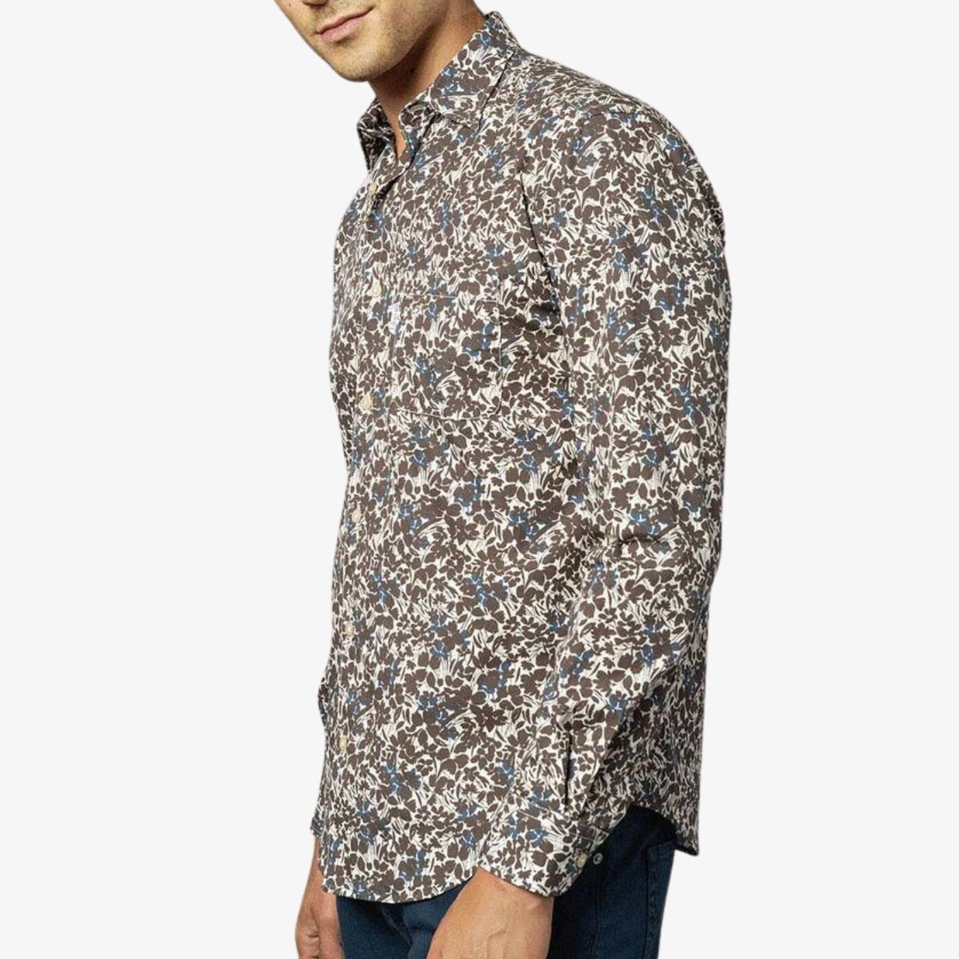 Chemise Manches Longues Imprimé Fleurs Fantaisie