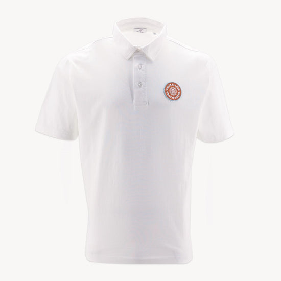 serge blanco Polo blanc avec badge poitrine Ventes exceptionnelles