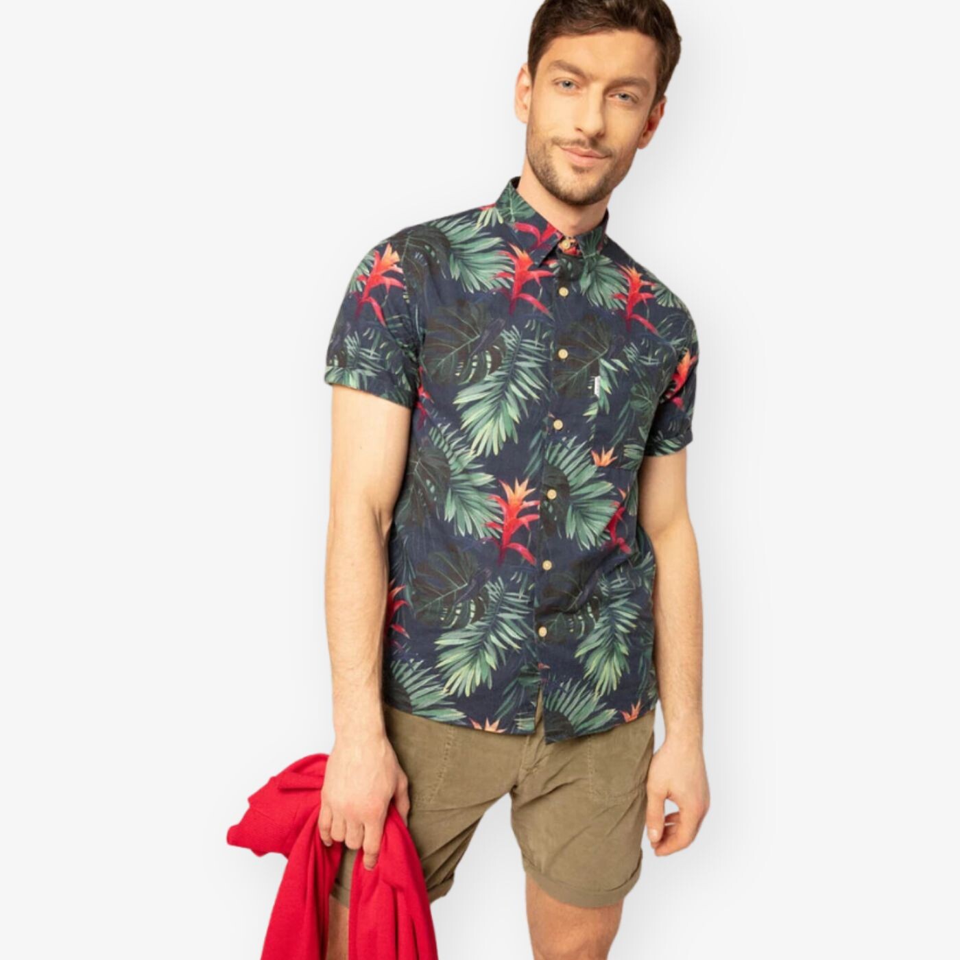 Chemise Manches Courtes Imprimé Jungle Tropicale