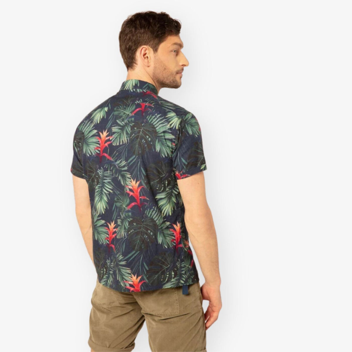 Chemise Manches Courtes Imprimé Jungle Tropicale