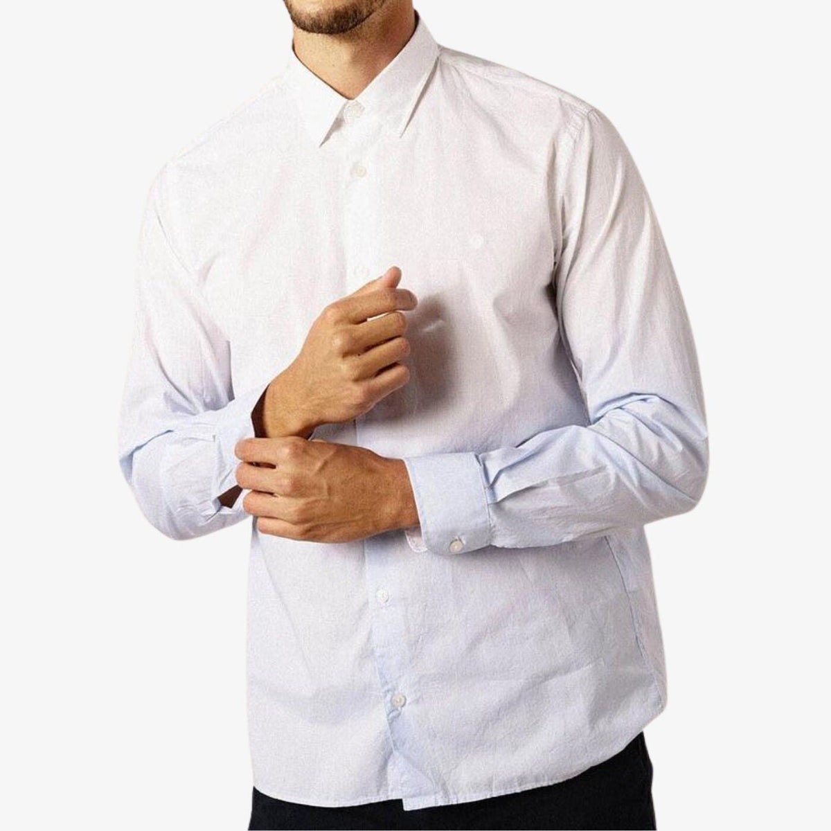 Chemise Manches Longues En Popeline Dégradée