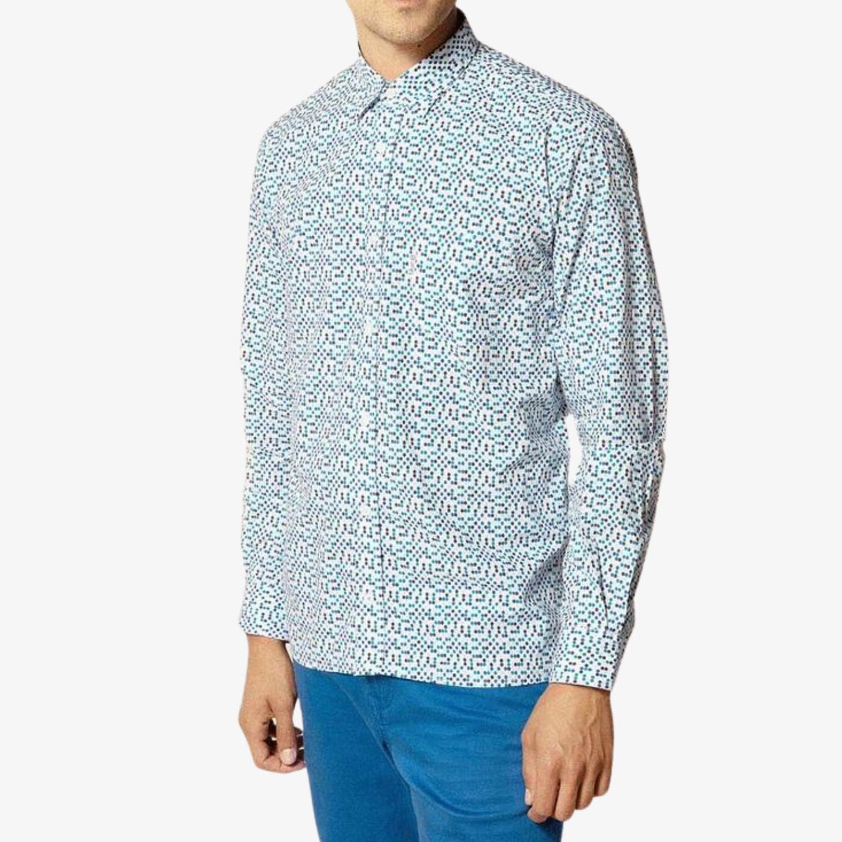 Chemise Manches Longues En Popeline À  Imprimé Rétro