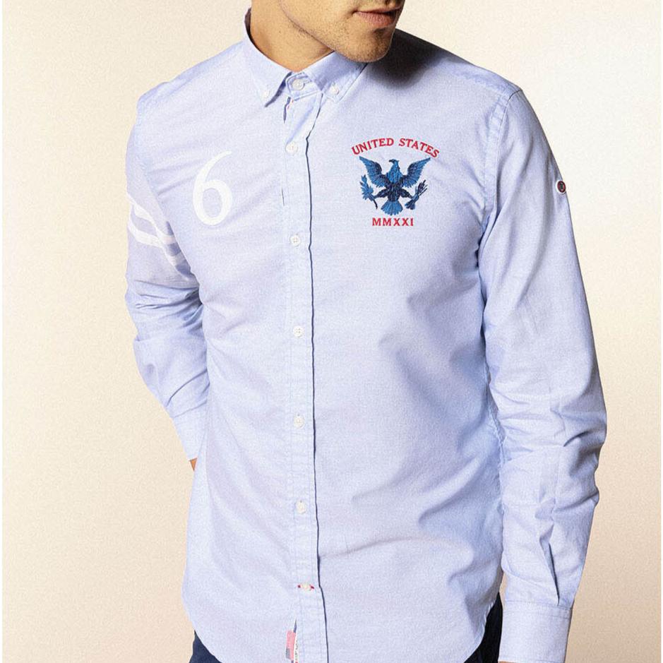 Chemise Manches Longues Rugby Nation États-Unis - Comfort Fit