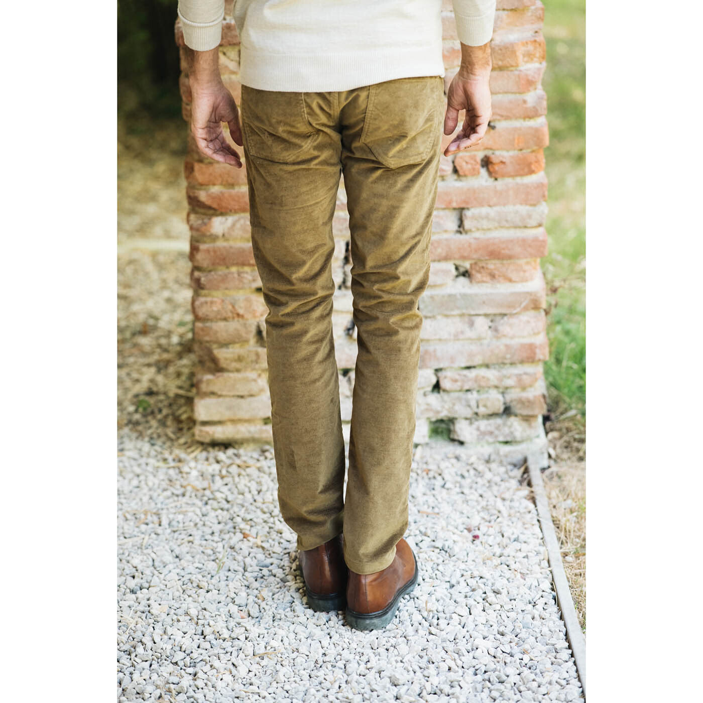 Pantalon 5 Poches En Velours Stretch