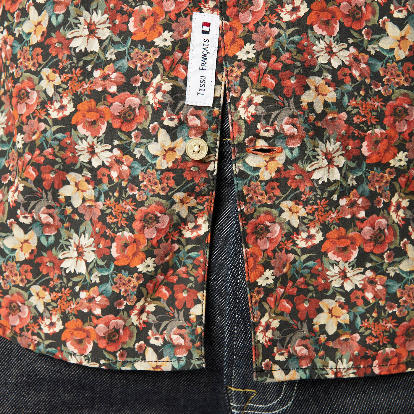 Chemise Manches Longues À  Motif Fleurs