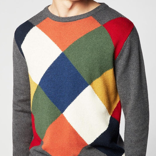 Pull Col Rond Arlequin