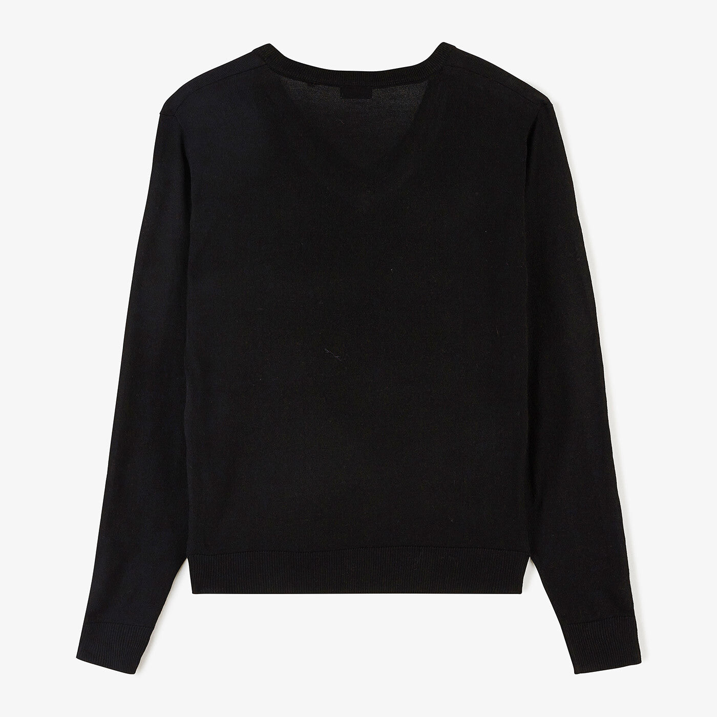 Pull à col V noir en laine