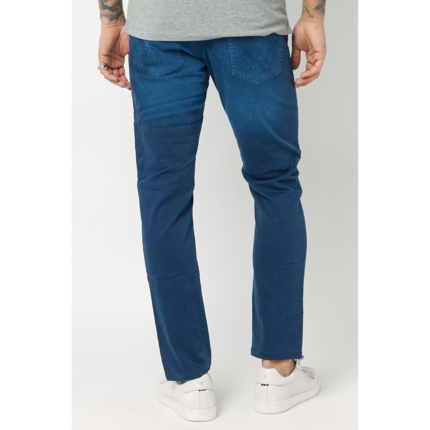 Pantalon en toile stretch indigo