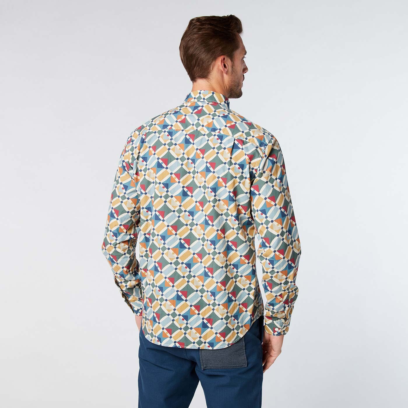 Chemise homme à motifs graphiques tissu Italien coupe ajustée